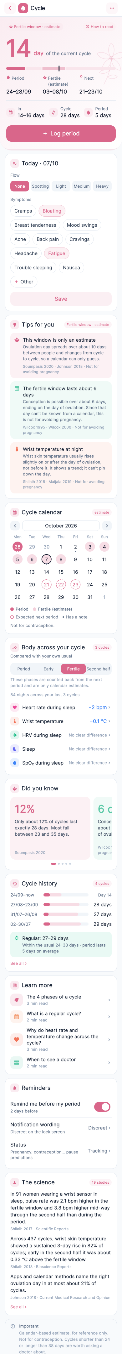 Cycle screen